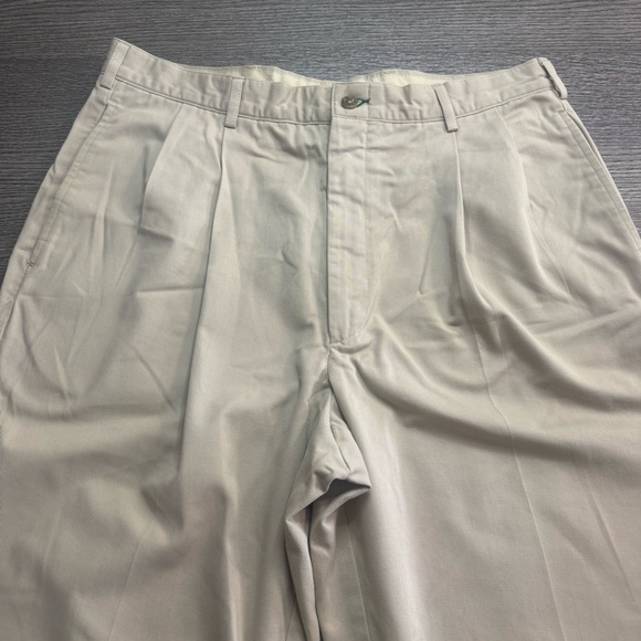 Tommy Hilfiger Men’s Classic Pants 36x29 (Fits 34x28) Beige Pleated Cuffed - Picture 3 of 7